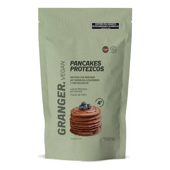 Pancakes Proteicos Veganos Granger 400g Bajo En Azúcar Sabor Chocolate Suizo