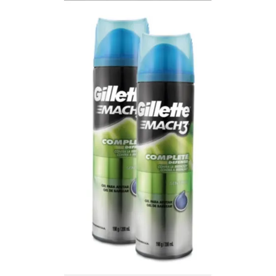 2 Gel De Afeitar Gillette Sensitive X 198 Ml C/u