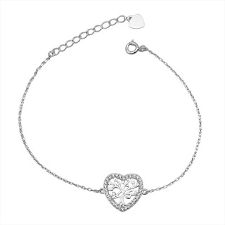 Pulsera Corazón Árbol De La Vida Para Dama En Plata Ley 925 Pulsera Corazón Árbol De La Vida Para Dama En Plata Ley 925