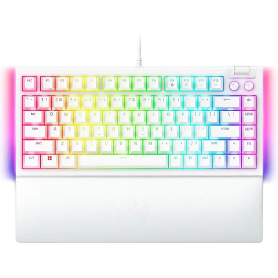 Teclado Mecânico Razer Blackwidow V4 75% Branco Orange Switc