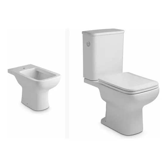 Juego Inodoro, Tapa, Mochila Y Bidet Ferrum Linea Trento Des