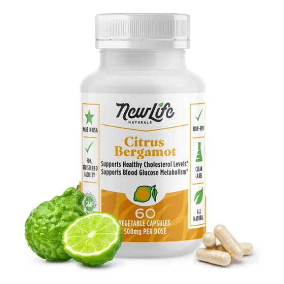 Suplemento Newlife Naturals De Bergamota Cítrica, 500 Mg, 60
