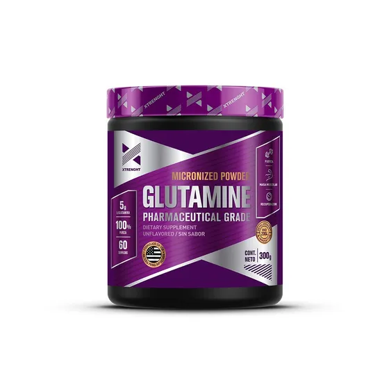 Glutamine 300 Gr Xtrenght Glutamina Micronizada Aminoacido Recuperador Sin Tacc 