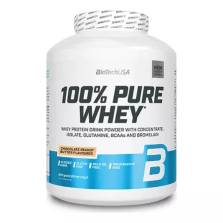 Suplemento en polvo BioTechUSA  100% Pure Whey proteína sabor chocolate peanut butter en pote de 2.27kg