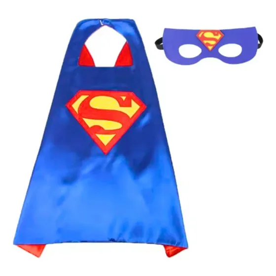 Capa +máscara Infantil Personagem Super Homem Cor Heróis