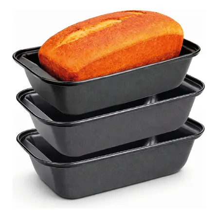 Forma Antiaderente Para Pão Caseiro Retangular E Bolo Inglês 3 Unid