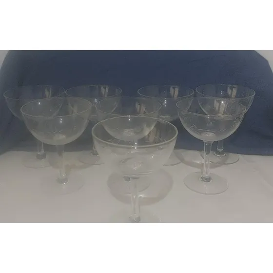 Juego 9 Copas  De Cristal Para Licor Champagne Vintage