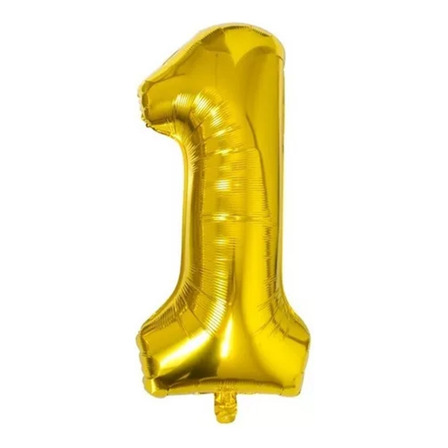 1 Globo Dorado Forma Numero Metalizado 80 Cm 1 Globo Dorado Forma Numero Metalizado 80 Cm