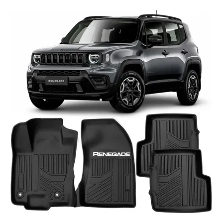 Tapete Bandeja Jeep Renegade 2022 Até 2027 Borda Alta Preto