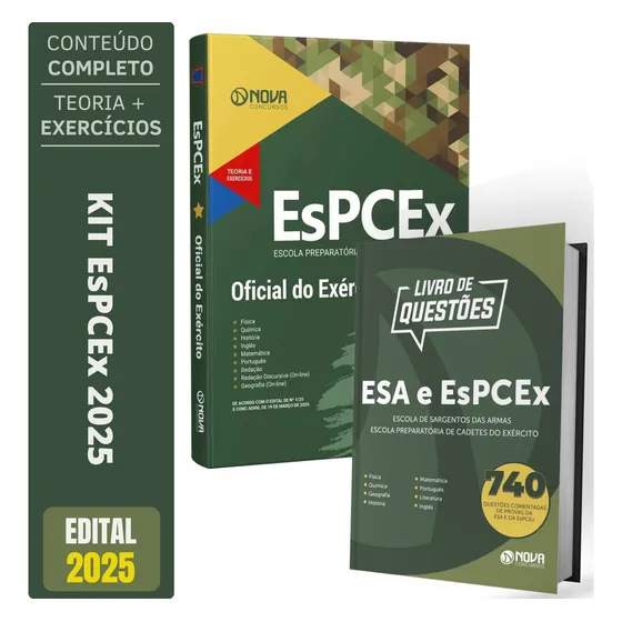 Kit Apostila Espcex Cadetes Do Exercito + Testes Comentados