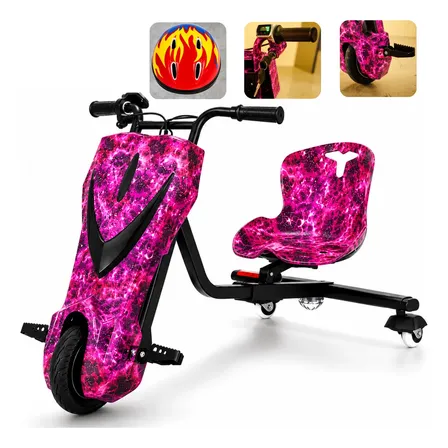 Patinete Elétrico 3 Rodas Triciclo Drift 450w 120kg Galáxia Triciclo Zz-178 Rosa Galáxia
