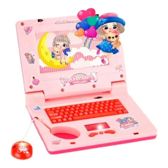 Laptop Interativo Infantil De Criança Educativo Som E Luzes Cor Azul