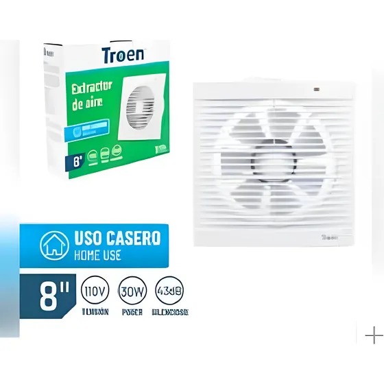Extractor De Aire Troen 8  30w - Hogar Silencioso Y Compacto