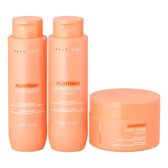 Braé Kit Stages Nutrition Shampoo + Condicionador + Máscara