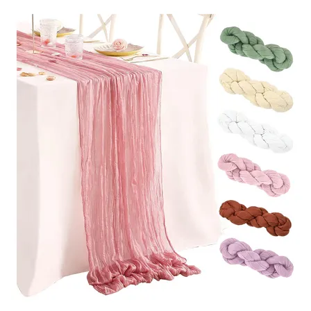 Elegante Camino De Mesa Gasa Decoración Mesa Boda 340x90cm