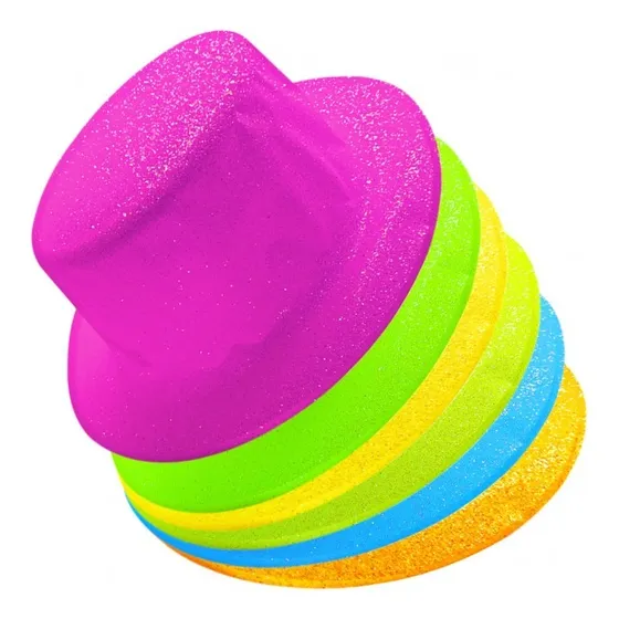 Sombrero Plano Escarcha X 6 Surtido
