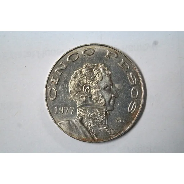 Moneda De 5 Pesos Mexicano De 1977 De Colección.