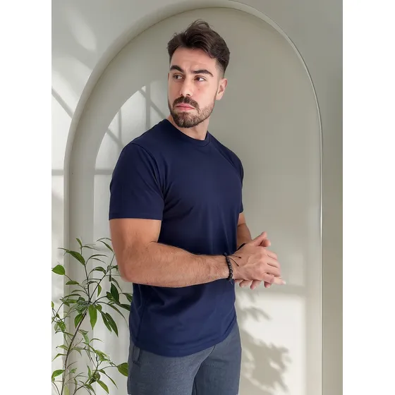 Remera Isu Hombre Algodón Cuello Redondo Lisa