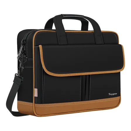 Maleta Para Notebook, Bolsa Notebook Para 15,6 Polegadas Masculina Impermeável E Acolchoada, Pasta Para Notebook Preto Amarronzado Black Brown