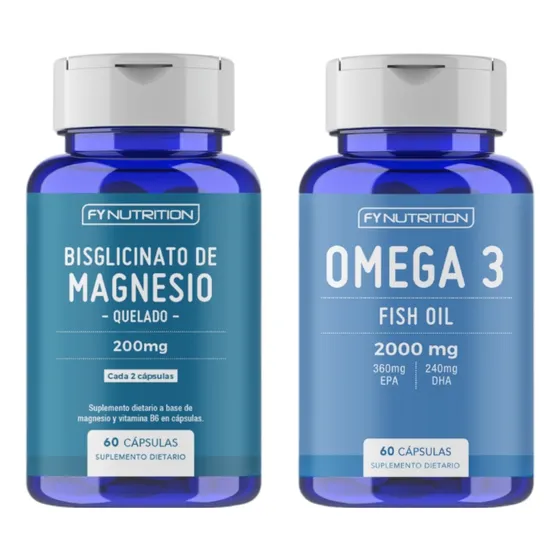 Combo Omega 3 + Bisglicinato De Magnesio 60 Caps Premium