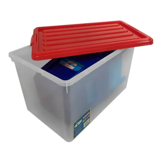 Caja Plástica Contenedor 70 Lts Multiusos Con Tapa