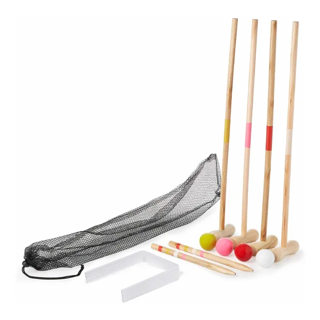 Juego Croquet Para Niño 4 Jugador Cesped Clasico Acampar