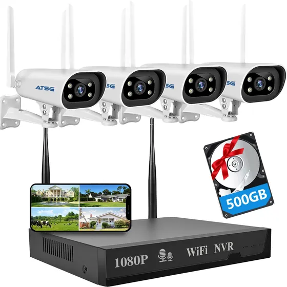 Atsg® Nvr Kit De Camaras Seguridad Visión Nocturna En Color