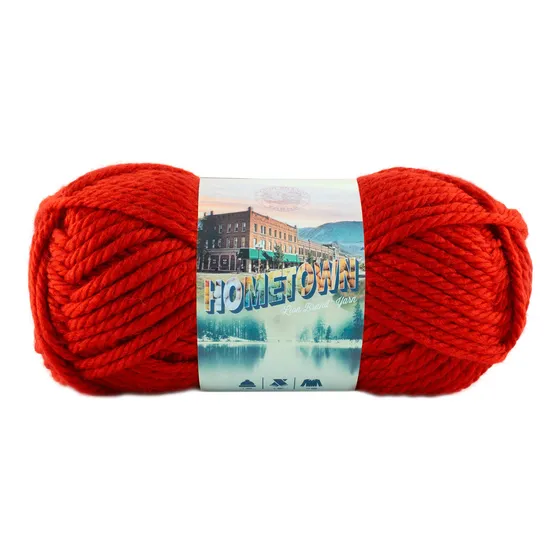 Lion Brand Yarn Hometown Usa Ovillo Lana Color Rojo Red) 1