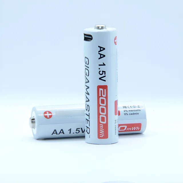 Pack 2 Pilas Aa Litio Recargables Puerto Usb