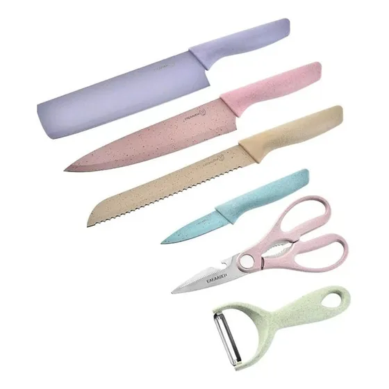 Juego De Cuchillo De Colores 6 Piezas Profesional