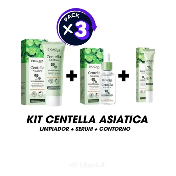 Kit Centella Asiatica Bioaquia Limpiador Serum Y Contorno