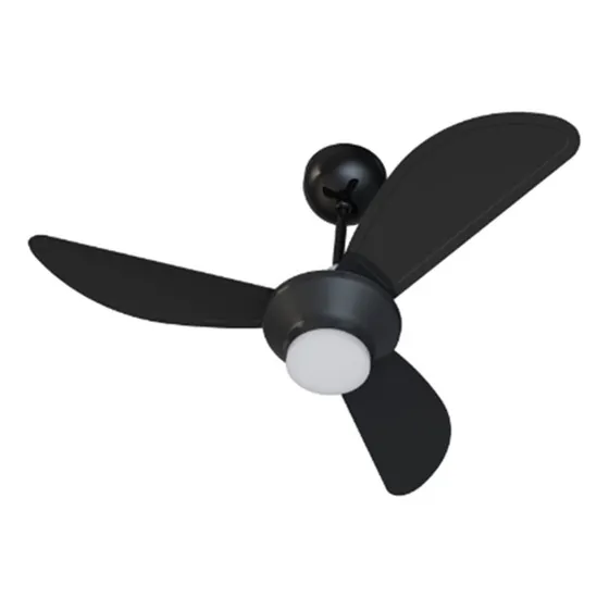 Ventilador De Teto Inverter Mistral Led 3 Pás Preto 127/220V Com Controle Remoto Ventisol