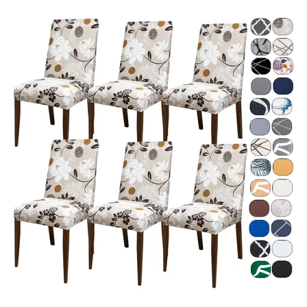 Kit 6 Capa Cadeira Jantar Tecido Importado Spandex Elástico
