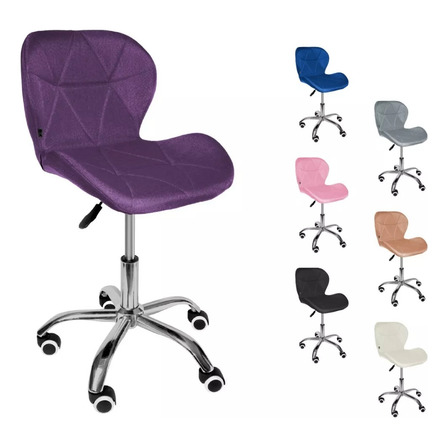 Silla Oficina Tela Ergonómica Moderna Ejecutiva Cromada Violeta Tela Silla Oficina Tela Ergonómica Moderna Ejecutiva Cromada Violeta Tela