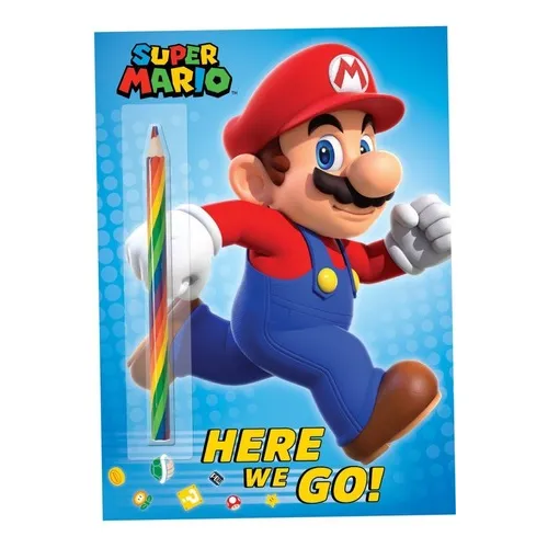 Super Mario: Here We Go! - (libro en inglés) Libro Actividades Y Colorear con Lapiz