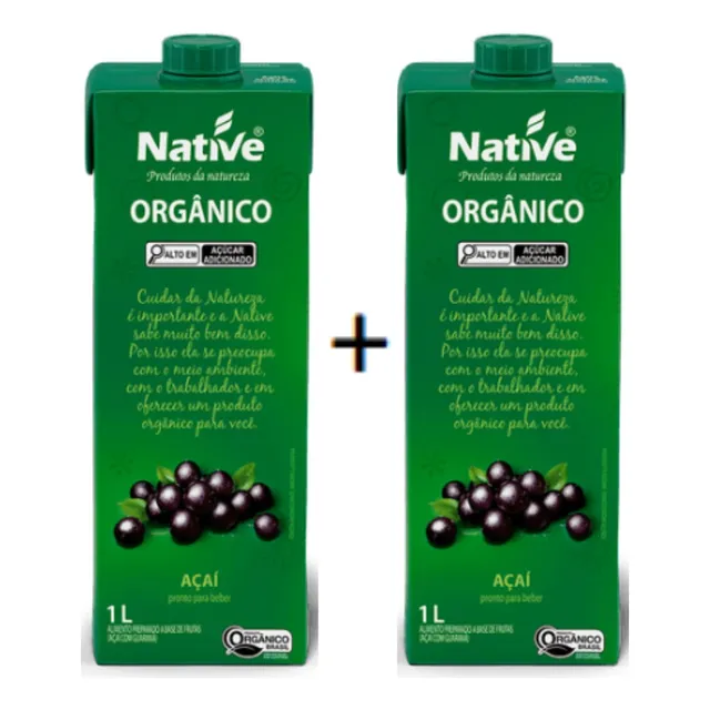 Suco Orgânico De Açaí Native 1lt - Kit C/ 2 Unidades