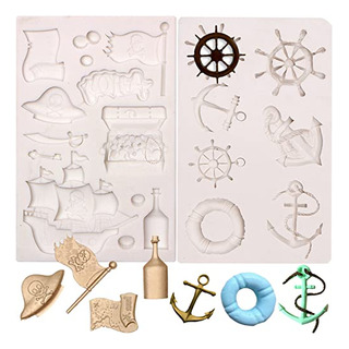 Moldes De Silicona Con Diseño De Pirata, Diseño De Barco Con Moldes De Silicona Con Diseño De Pirata, Diseño De Barco Con