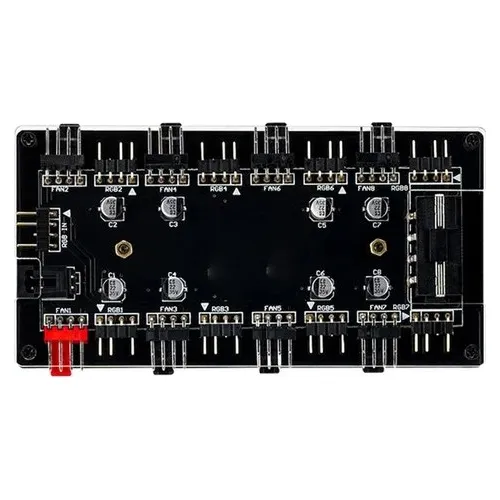 Hub 1 A 8 4pin Ventiladores Argb 5v 3pin Acrílico Sata Molex