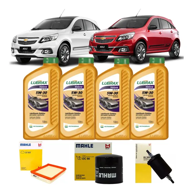 Kit Troca Óleo 5w30 100% Sintético Agile 1.4 2010 2012 2013