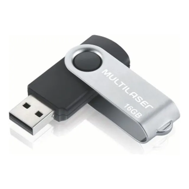 Pendrive Multilaser Twist PD588 16GB 2.0 negro y plateado