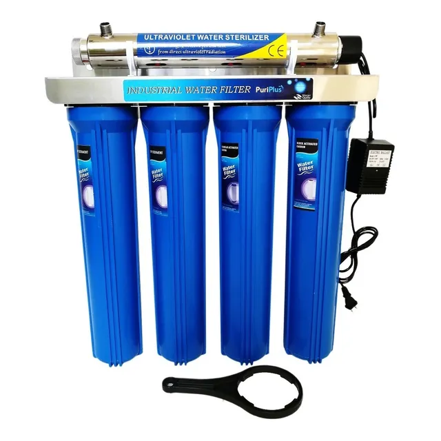 Filtro Agua Carcasa 20 Pulgadas Slim 5 Etapas Lampara Uv 25w