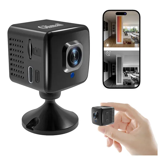 Mini Cámara Espía Glimall Wifi Full Hd 1080p Visión Nocturna Detección De Movimiento Gran Angular 150° Batería Recargable 8h Micro Cámara De Seguridad Con Audio Y Grabación 24/7 Soporte Sd 128gb