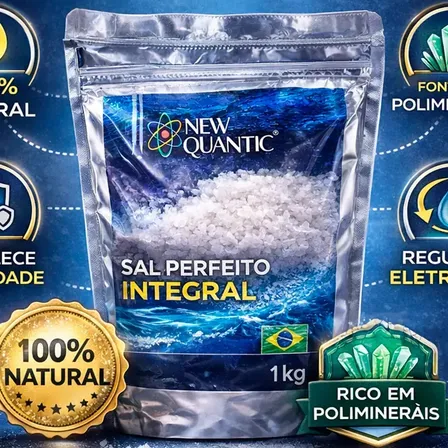 Sal Marinho Integral Moído Natural Sem Glúten Original 1KG | New Quantic
