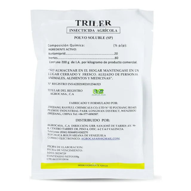 Triler Insecticida De Uso Agricola X 100g