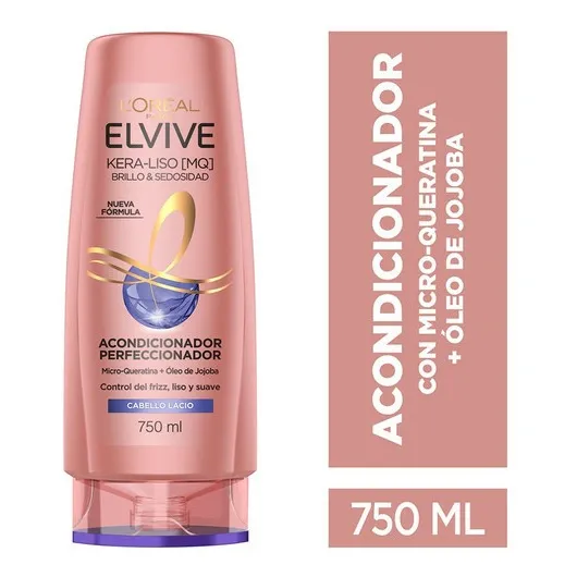 Acondicionador Elvive Kera-liso Brillo Y Sedosidad 750 Ml