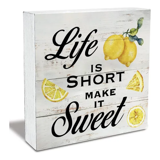 Inspired Quote Life Is Short Make It Sweet Wood Box Letrero