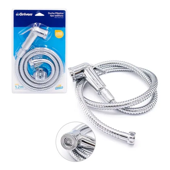 Ducha Teléfono Plastica 1.2mts Griven Manguera De Acero/inox