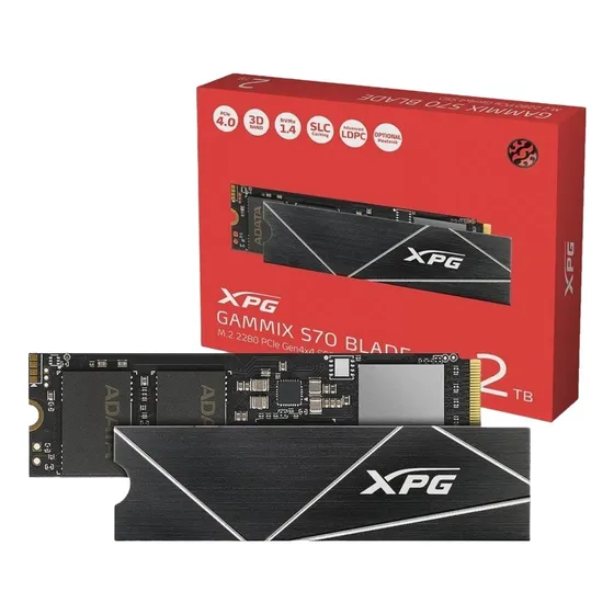 Ssd M.2 2tb Nvme 1.4 Adata Xpg Gammix S70 Blade Pci-e 4.0 X4 2000gb Velocidade Leitura 7400mb/s Gravação 6800mb/s Compatível Com Pc Notebook Ps5 Xbox
