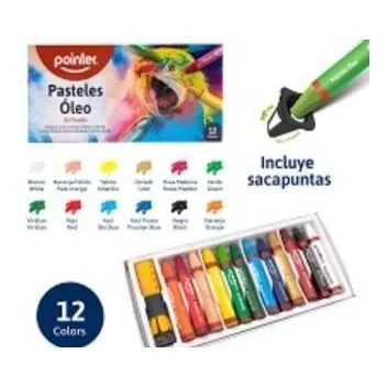 Sets Pastel Al Óleo X12 Colores Pointer Mayor Y Detal 