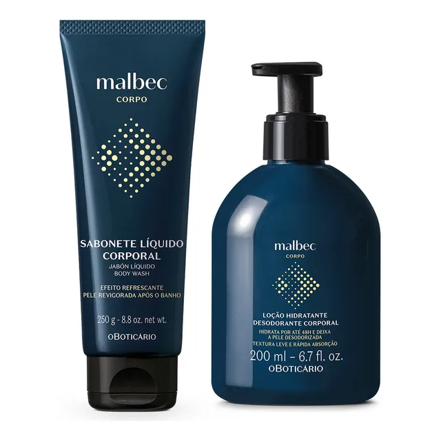 Malbec Cuidados: Loção Corporal 300ml + Sabonete Líquido 250g